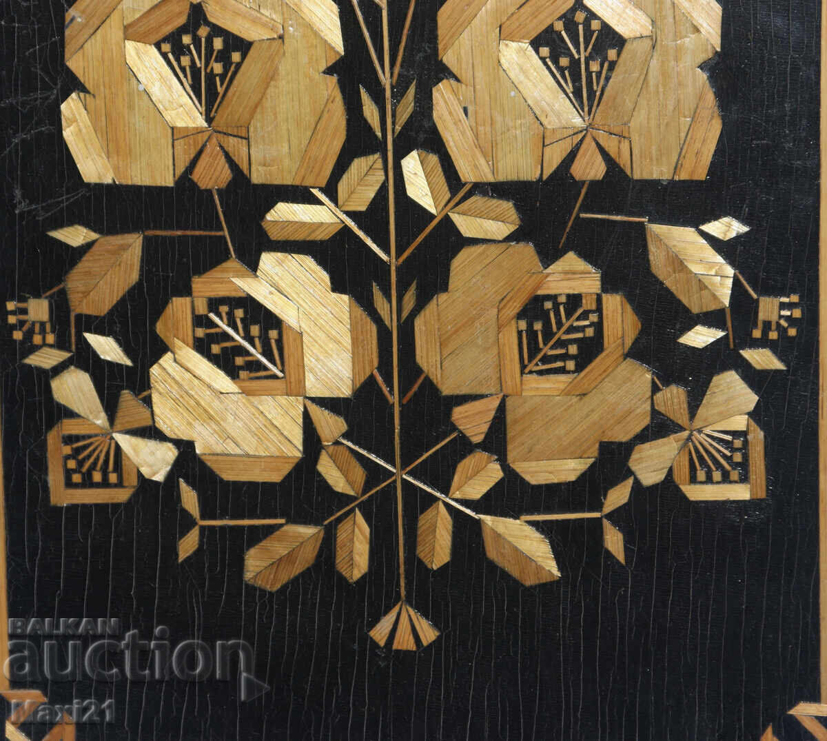 Handmade, wooden inlaid panel - 5