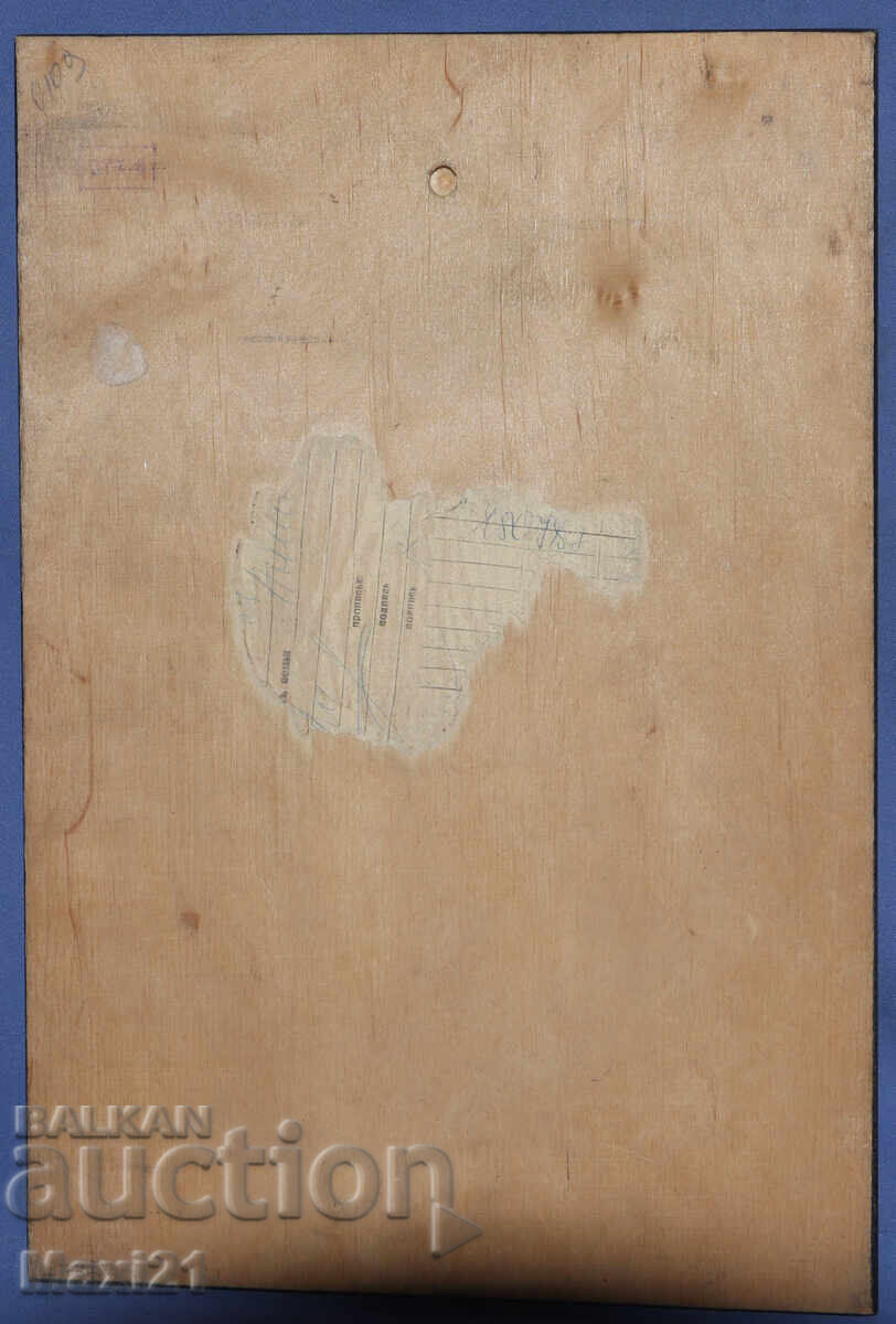 Handmade, wooden inlaid panel - 6