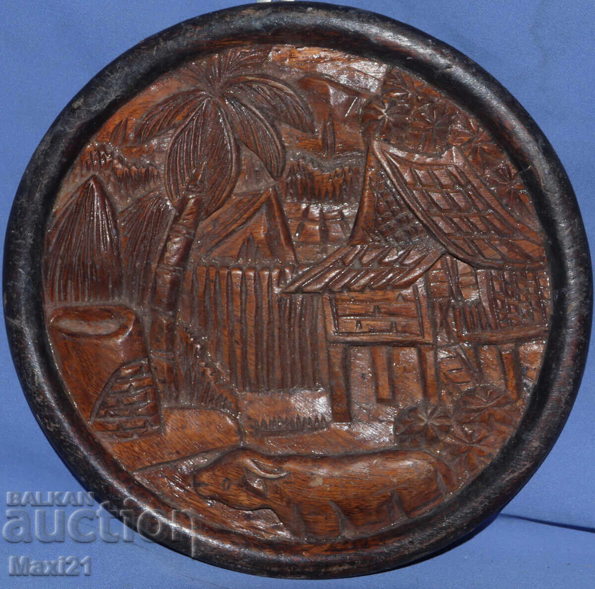 Auction  Decorative handmade wooden panel, landscape