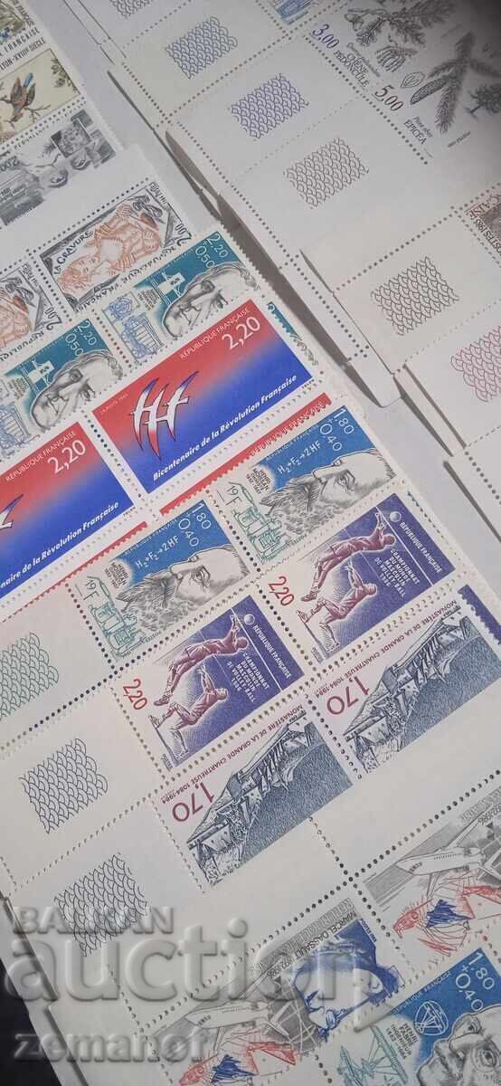 French stamps block of 4 with coupon with price 8.00 BGN | € 4.09