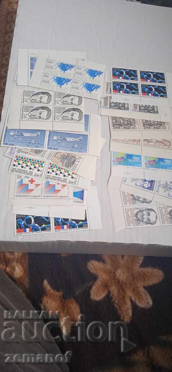 French stamps block of 4 with coupon - 5