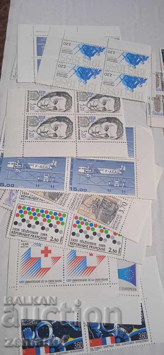 French stamps block of 4 with coupon - 6