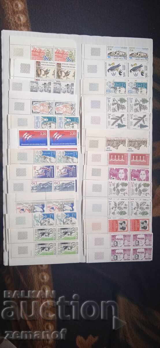 French stamps block of 4 with coupon