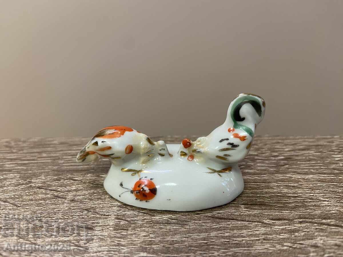 Statuette "Hen and Rooster". Miniature. Baranovka