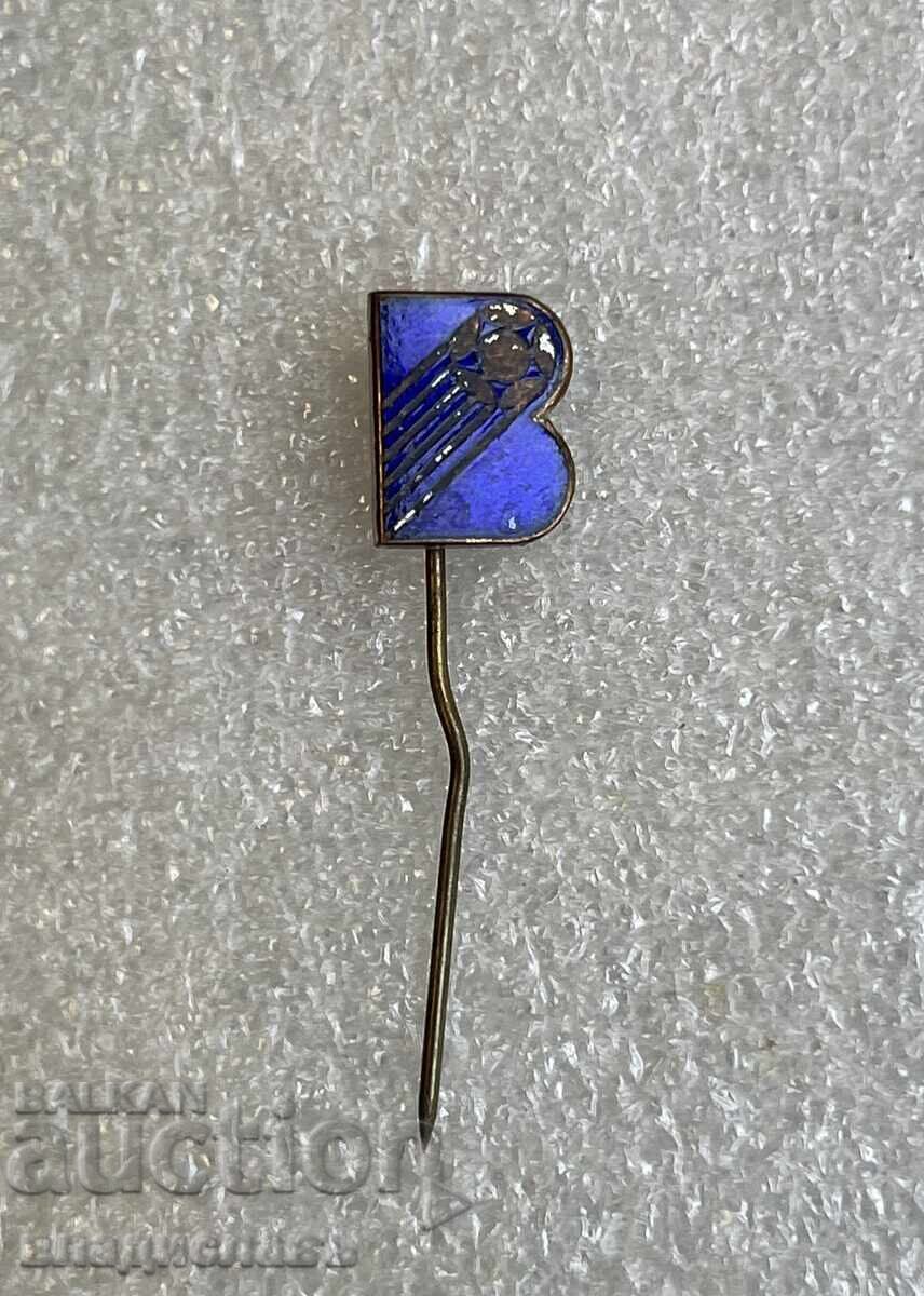 LEVski / Vitosha Sofia - small V, dark blue enamel!