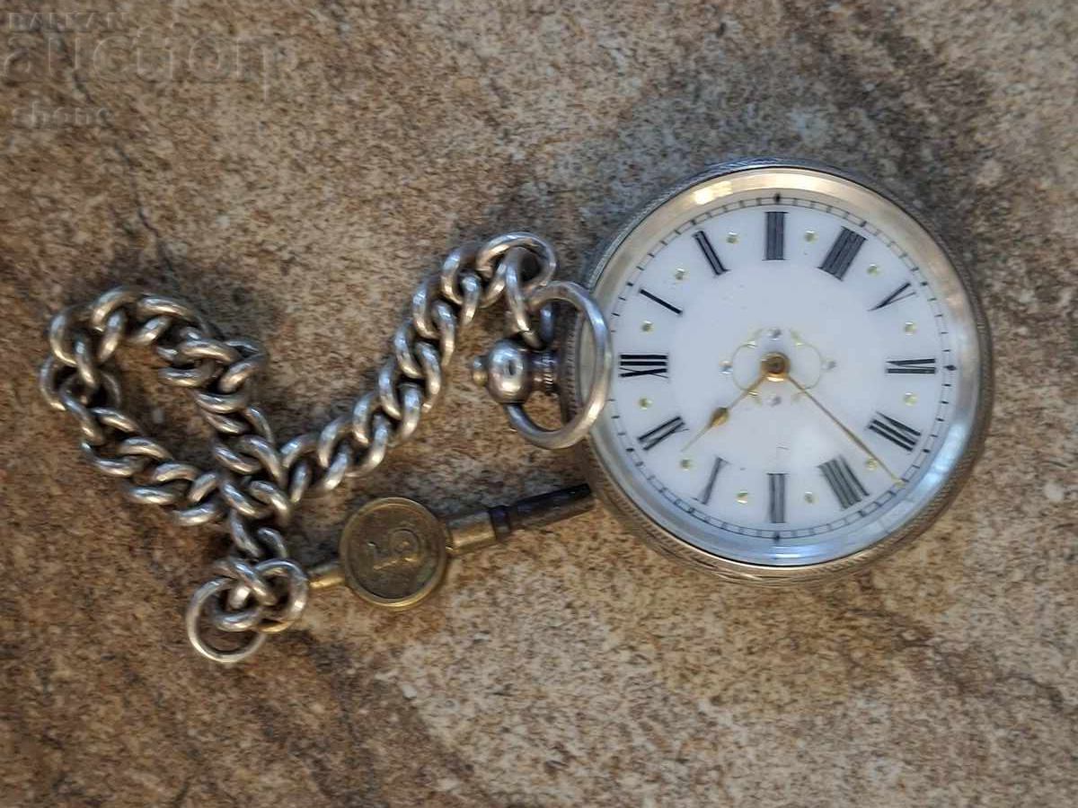 Pocket watch, fob chain, jewelry, silver, blinking - 6 Pocket watch, fob chain, jewelry, silver, blinking - 6