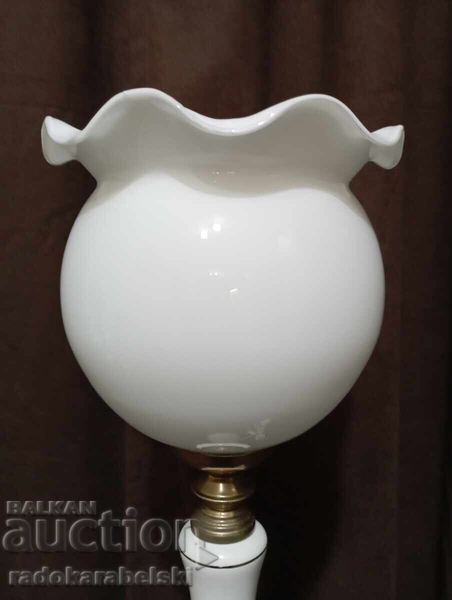 Σετ από δύο πορσελάνινα φωτιστικά με λευκά γυάλινα αμπαζούρ - 5 Σετ από δύο πορσελάνινα φωτιστικά με λευκά γυάλινα αμπαζούρ - 5