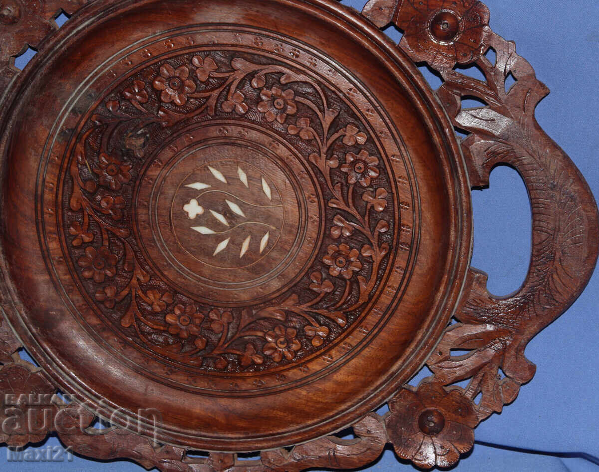 Delivery of Decorative hand-carved wooden tray