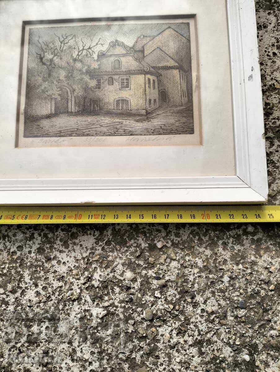 Old color graphic, signed with price € 12.99 | 25.41 BGN