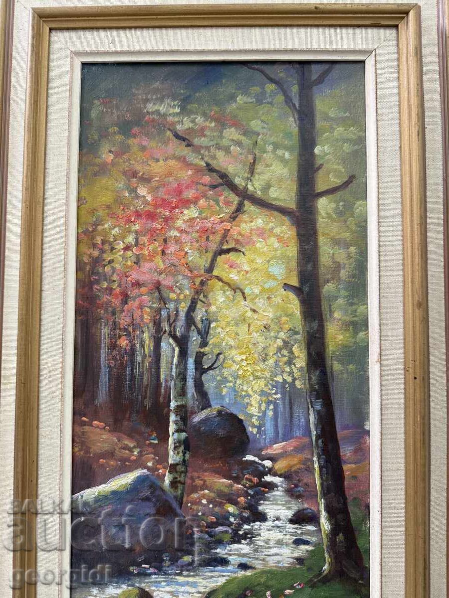 Auction Oil painting - autumn forest landscape. №7491 Auction Oil painting - autumn forest landscape. №7491