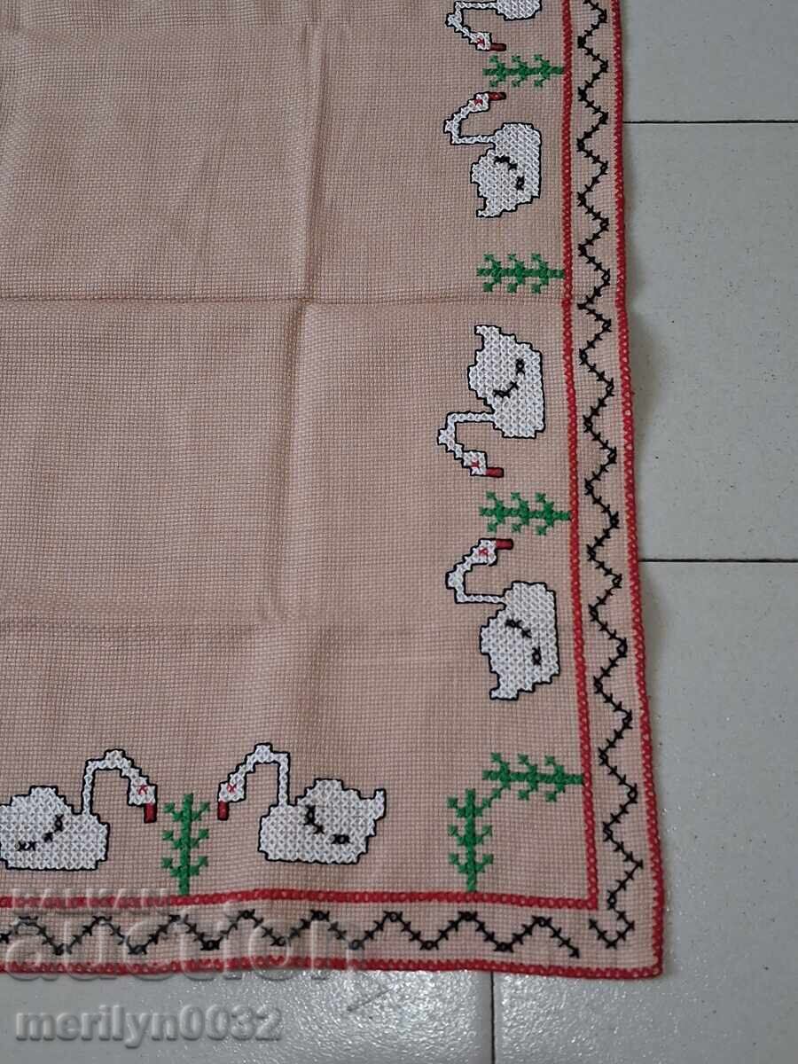 Old embroidered check, tablecloth, milo, Bulgarian embroidery with price 45.00 BGN | € 23.01