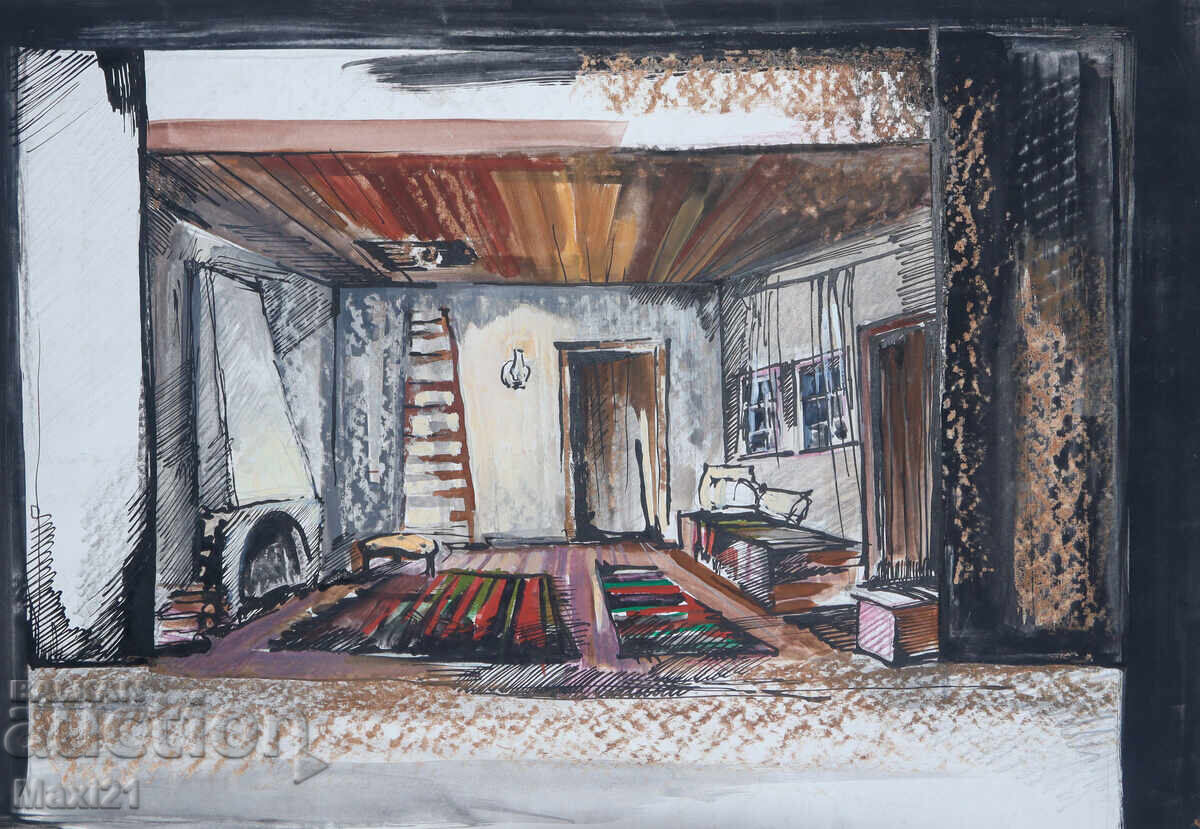 Картина гваш сценография декор с цена 150.00 лв. | € 76.69