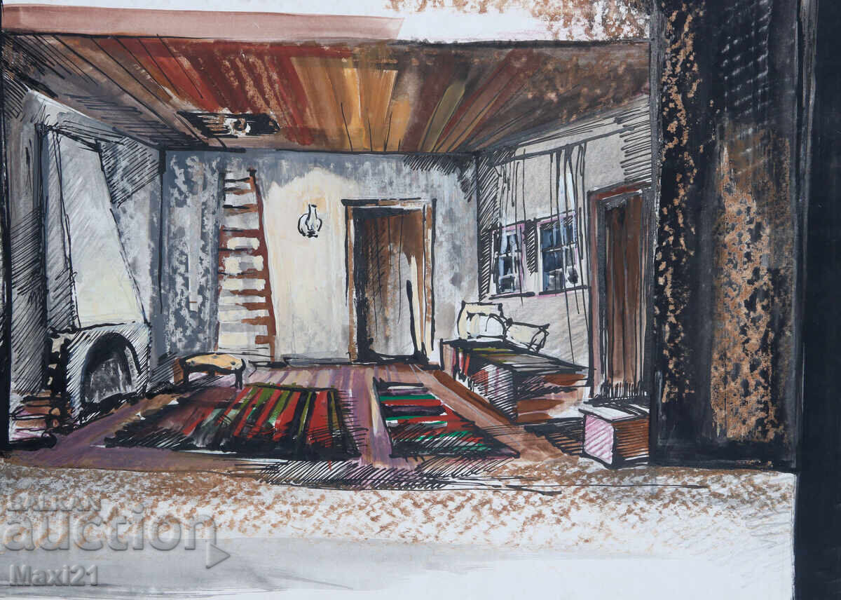 Картина гваш сценография декор - 5