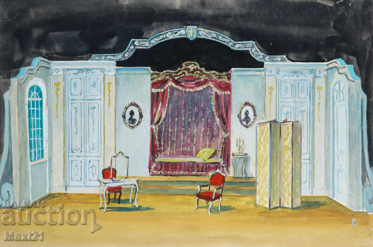 Gouache painting, scenography, decor