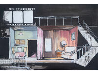 Έργο γκουάς σκηνικού ντεκόρ