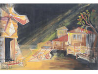 Картина гваш сценография декор