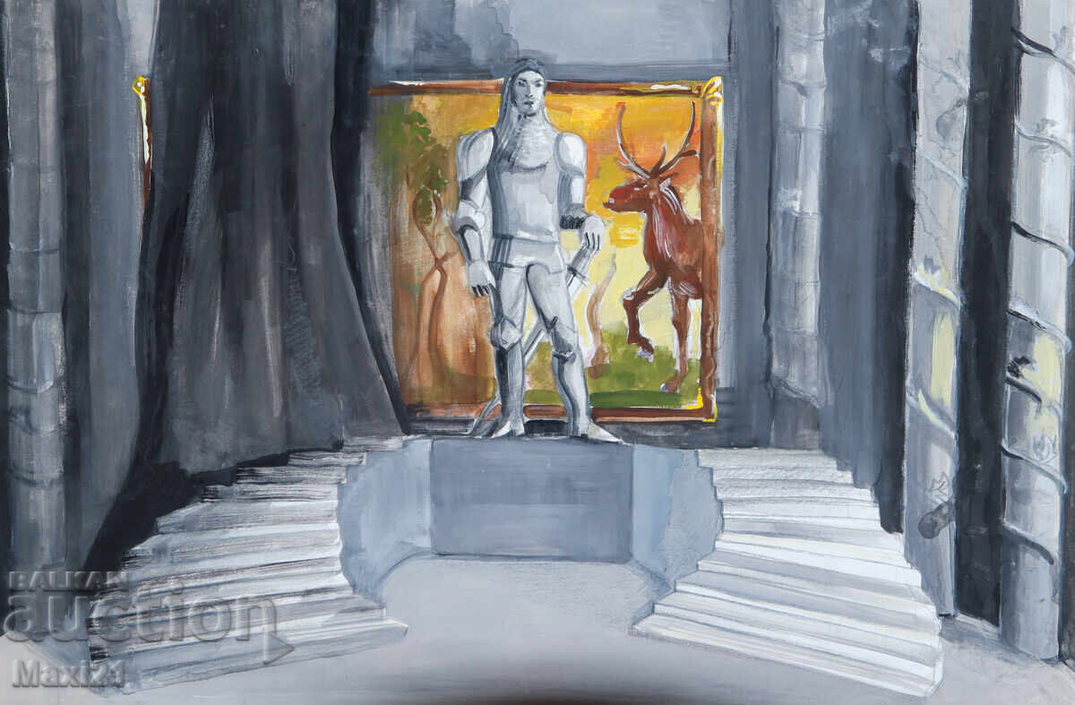 Картина гваш сценография декор