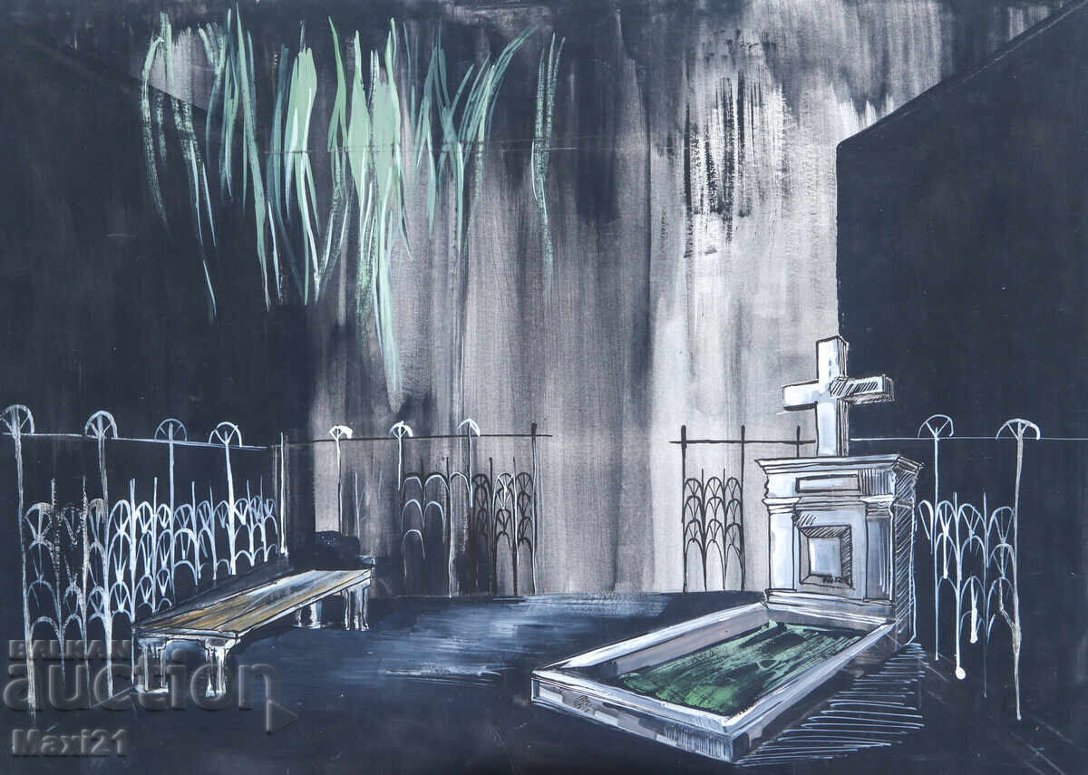 Картина гваш сценография декор с цена 150.00 лв. | € 76.69