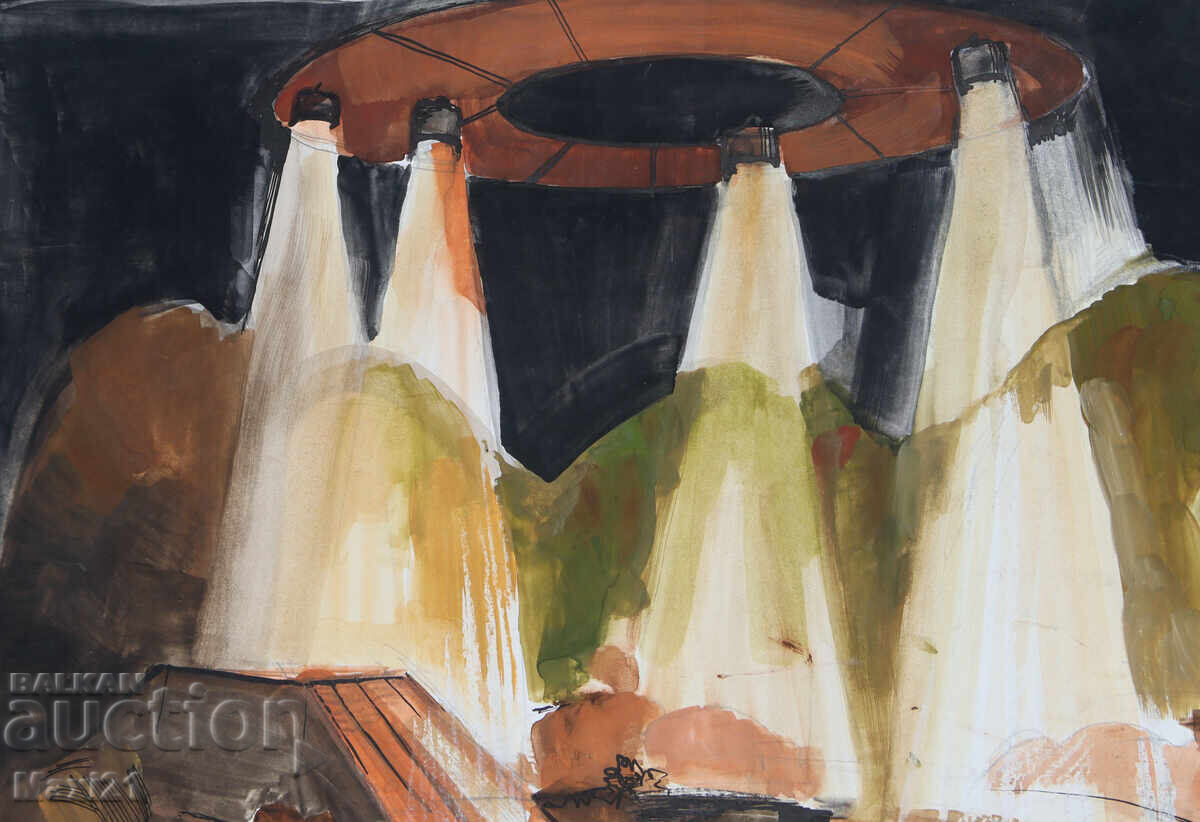 Auction  Gouache painting, scenography, decor