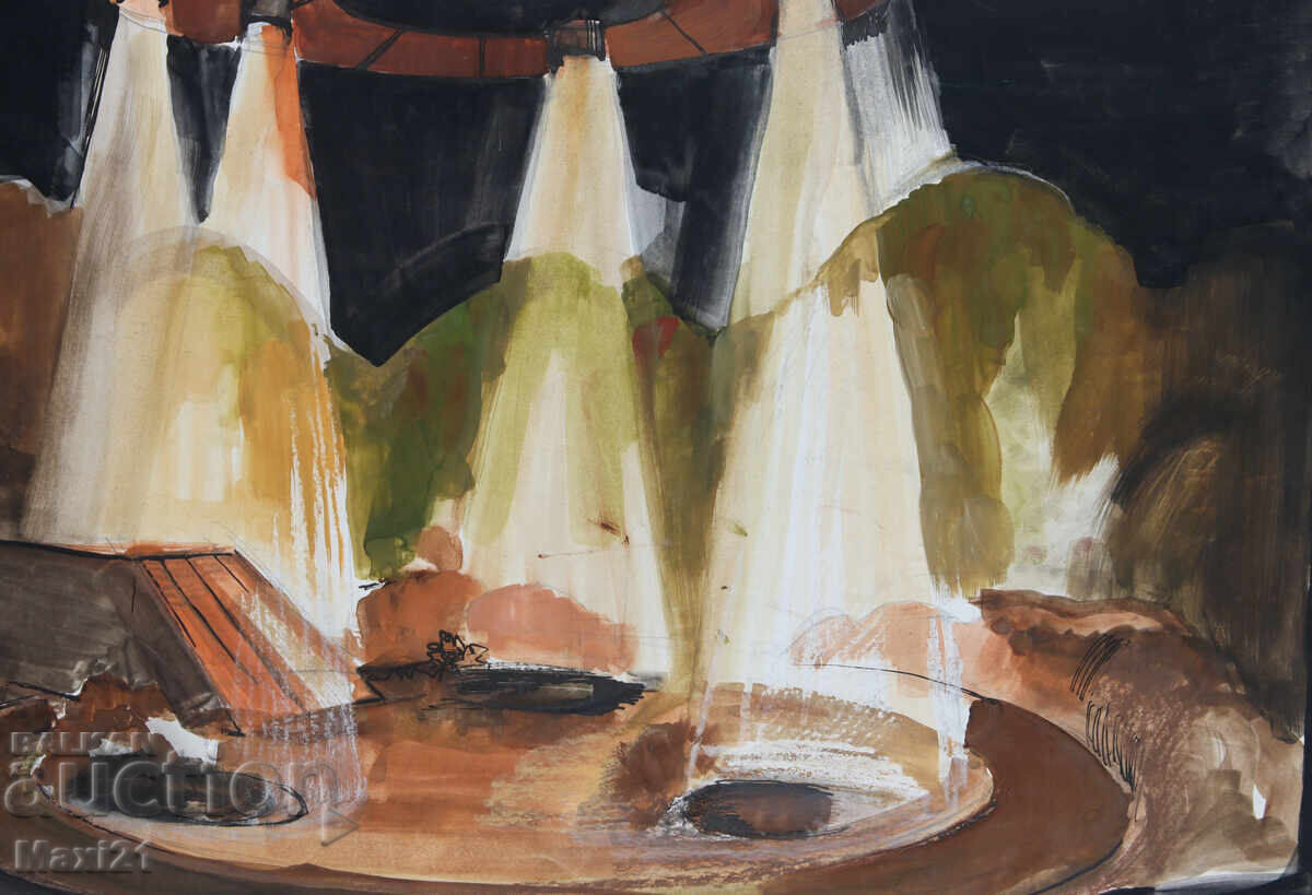 Delivery of Gouache painting, scenography, decor