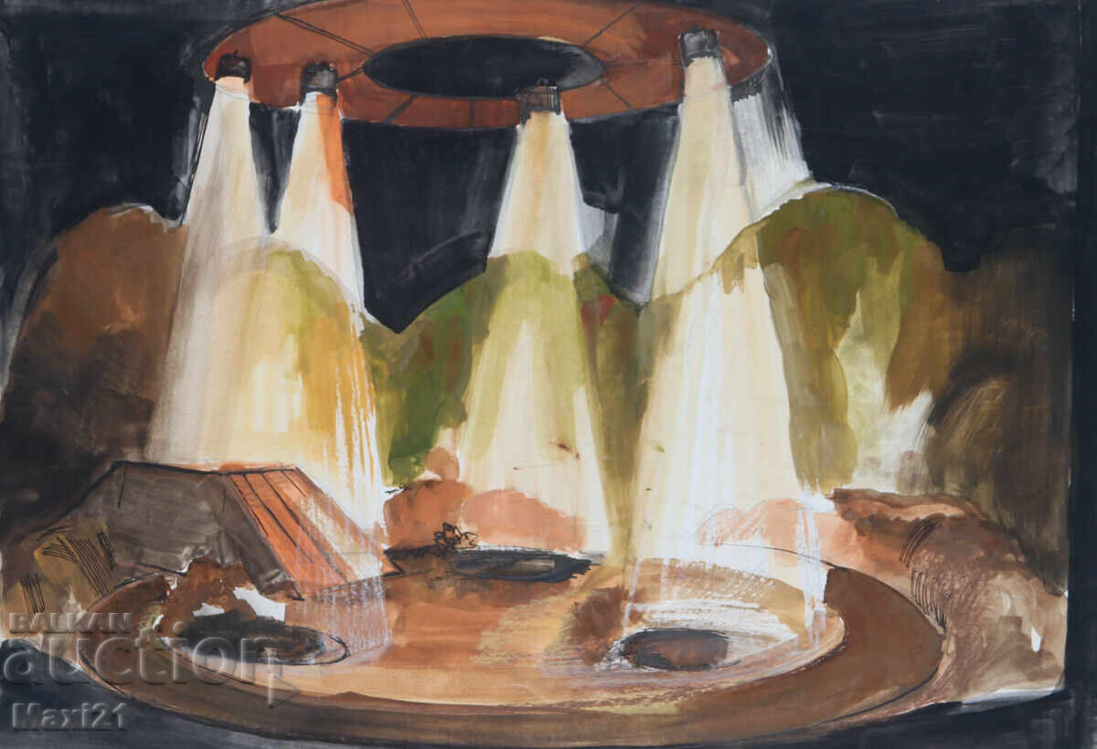 Gouache painting, scenography, decor