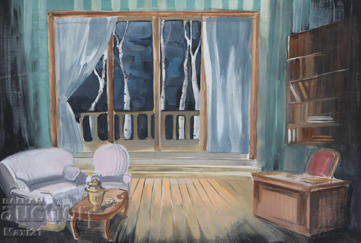 Έργο γκουάς σκηνικού ντεκόρ με τιμή 150.00 BGN | € 76.69