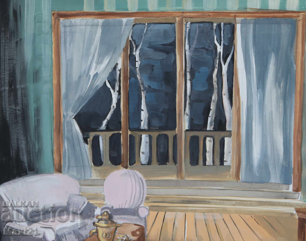 Δημοπρασία Έργο γκουάς σκηνικού ντεκόρ