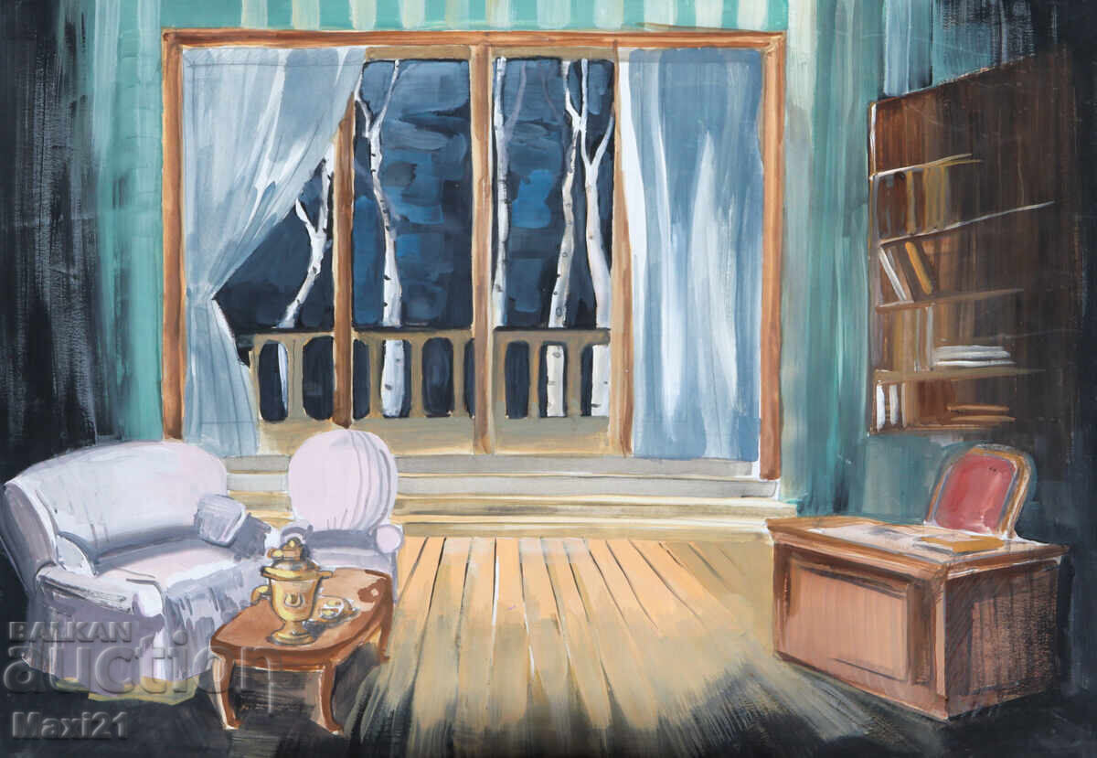 Έργο γκουάς σκηνικού ντεκόρ