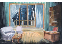 Έργο γκουάς σκηνικού ντεκόρ