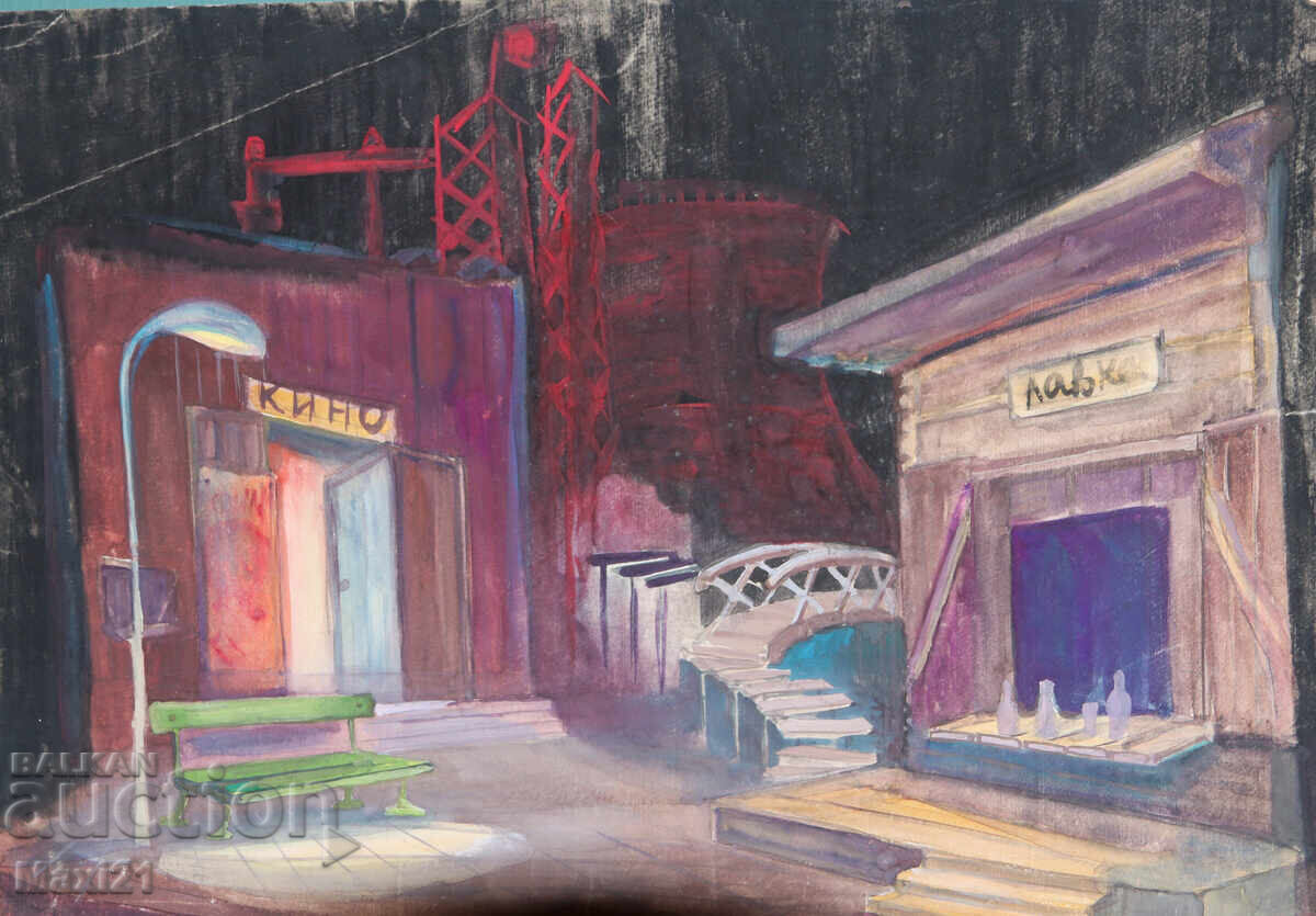 Картина гваш сценография декор