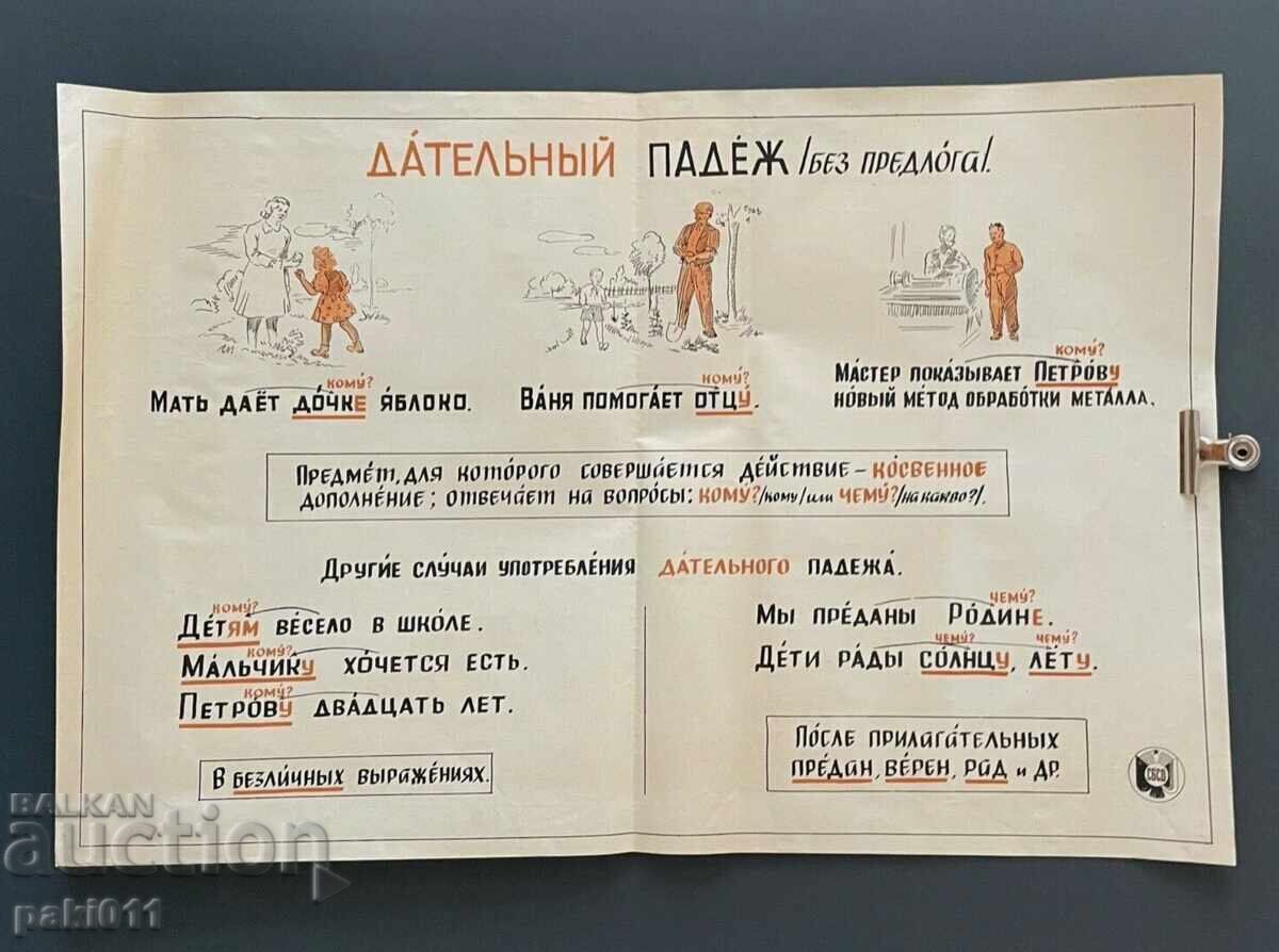 Licitație 11 afișe din perioada socialistă, anul 1950, gramatică rusă Licitație 11 afișe din perioada socialistă, anul 1950, gramatică rusă