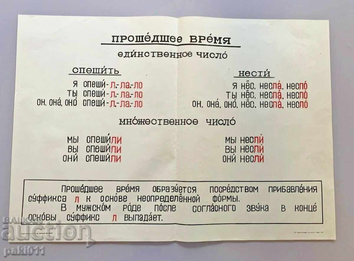 Livrarea 11 afișe din perioada socialistă, anul 1950, gramatică rusă
