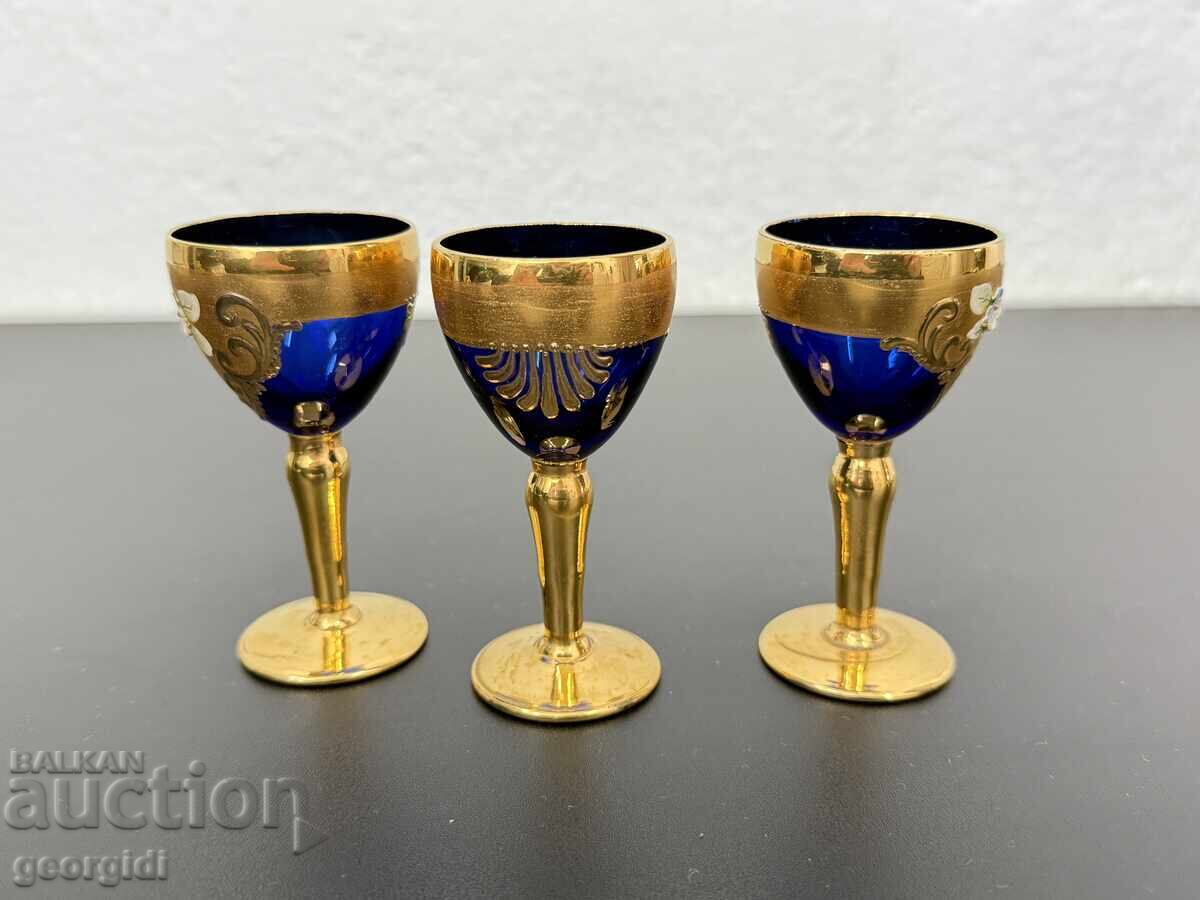 Auction  Three Italian cups with gold plating. №7495
