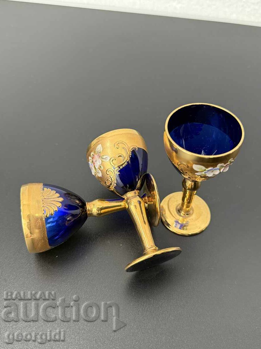 Three Italian cups with gold plating. №7495 - 7