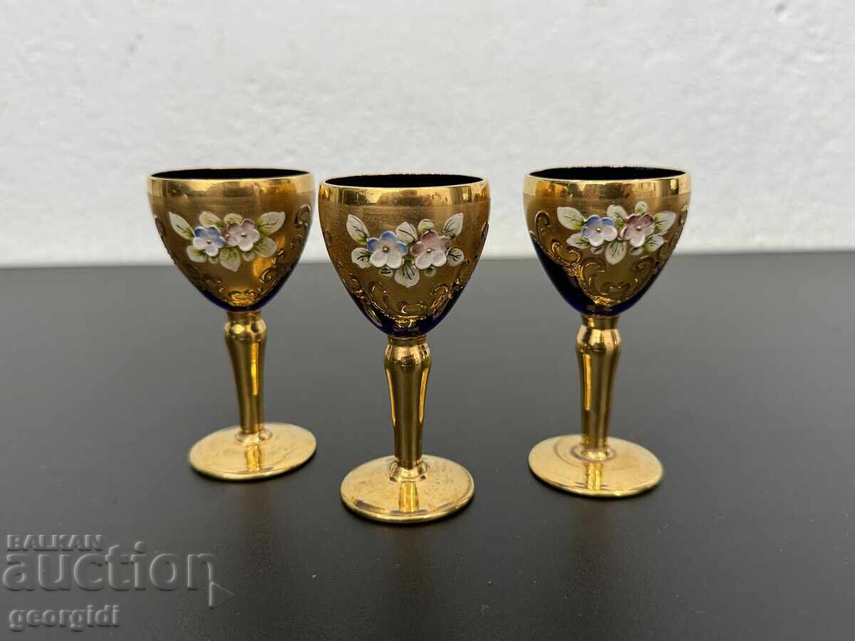 Three Italian cups with gold plating. №7495