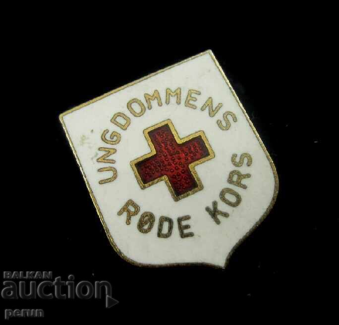 CRUCEA ROȘIE GERMANĂ - RDG - INSIGNĂ VECHE - EMAIL