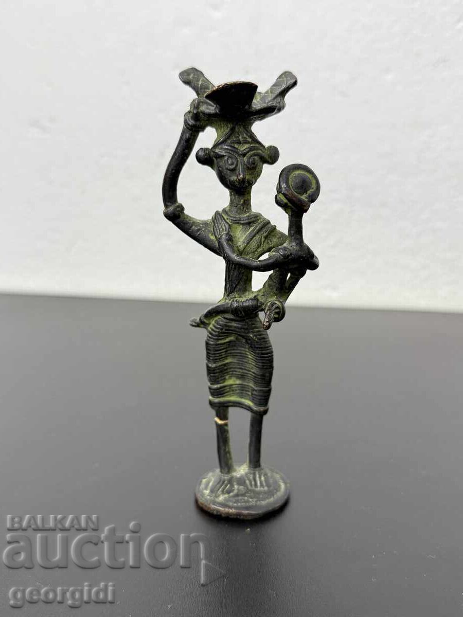 Индийска бронзова племенна фигура. №7497 Индийска бронзова племенна фигура. №7497