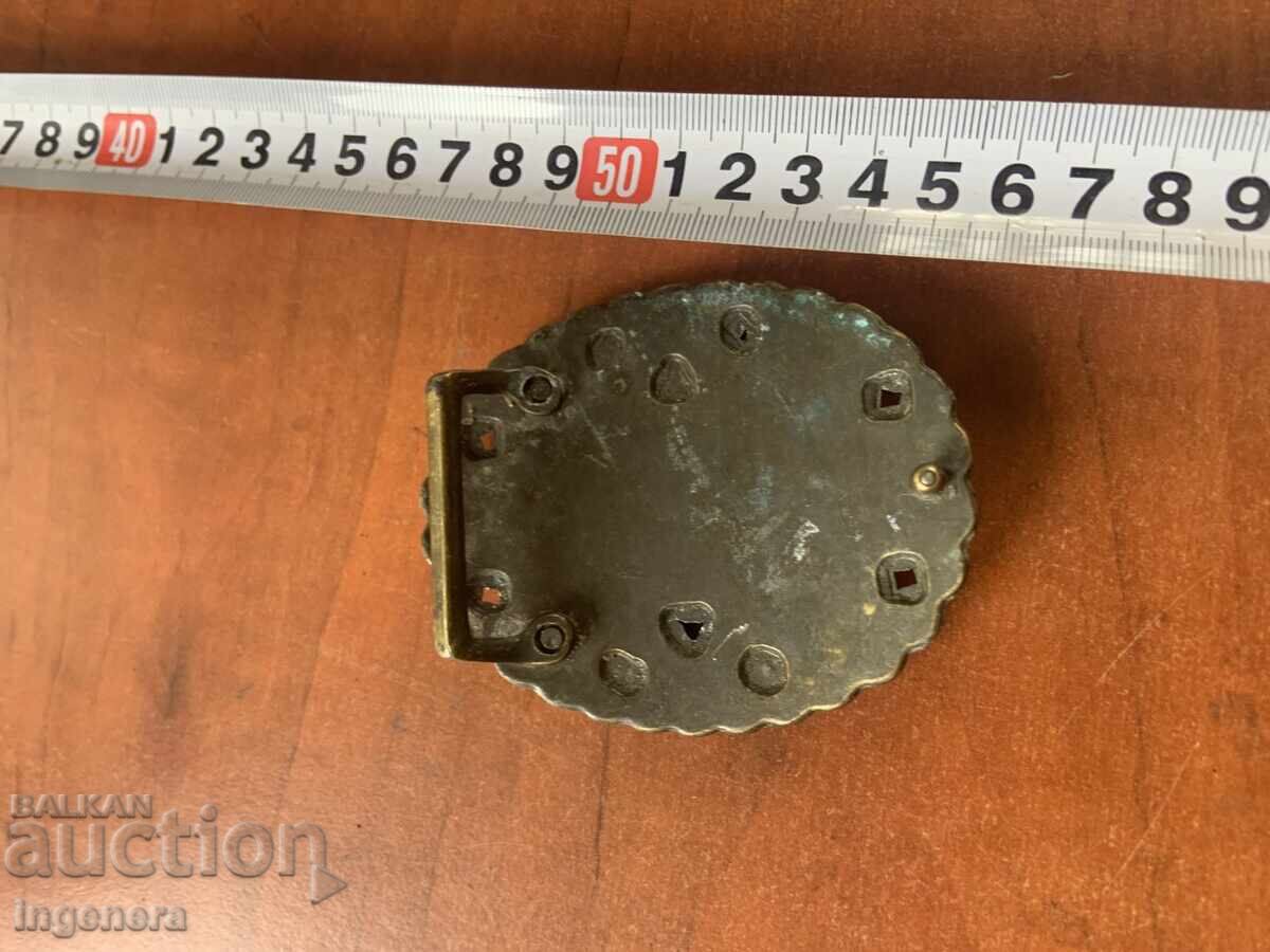 TOKA CATARAMA METAL PIETRE ANTICE BRONZ ALAMĂ CENTURĂ - 7