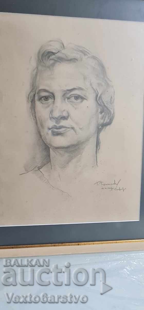 Tablou-Desen cu cărbune-HUD. ,,GEORGI GERASIMOV" 1939 cu preț 399.99 BGN | € 204.51