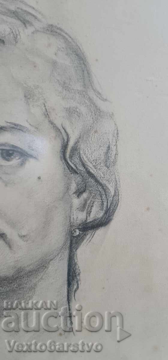 Tablou-Desen cu cărbune-HUD. ,,GEORGI GERASIMOV" 1939 - 6