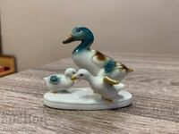 Οικογένεια πάπιας, όμορφα ζωγραφισμένη, γερμανική πορσελάνη