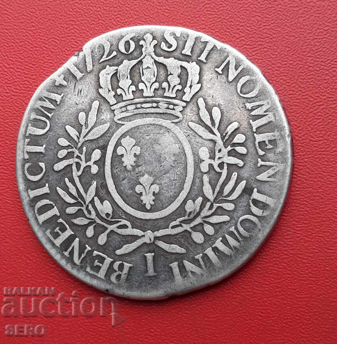 France - 1 Écu / 1726 I-Limoges - Louis XV - Rare City of Mintage with price 145.00 BGN | € 74.14