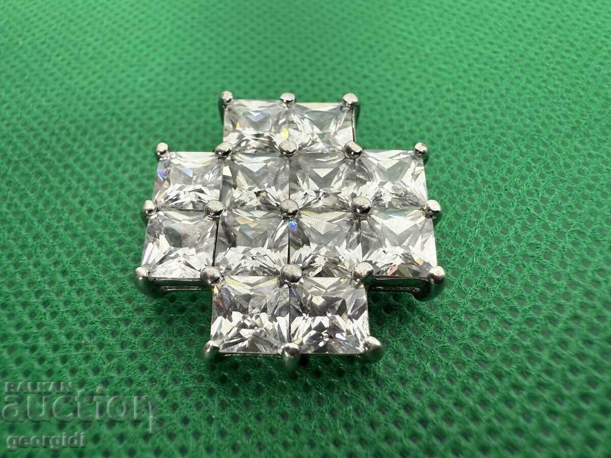 Massive silver cross with stones. No. 7498 - 6 Massive silver cross with stones. No. 7498 - 6