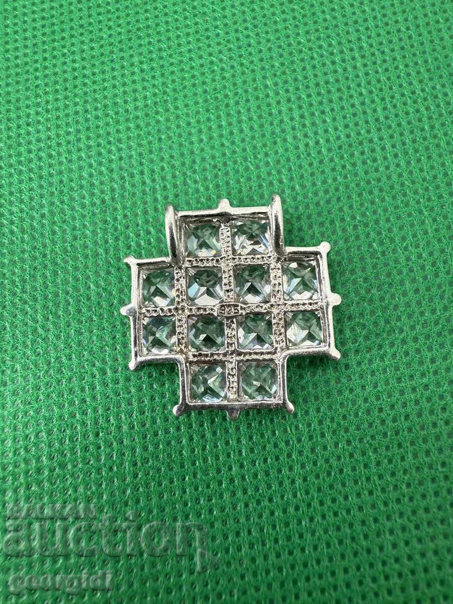 Massive silver cross with stones. No. 7498 - 7 Massive silver cross with stones. No. 7498 - 7