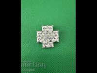 Massive silver cross with stones. No. 7498