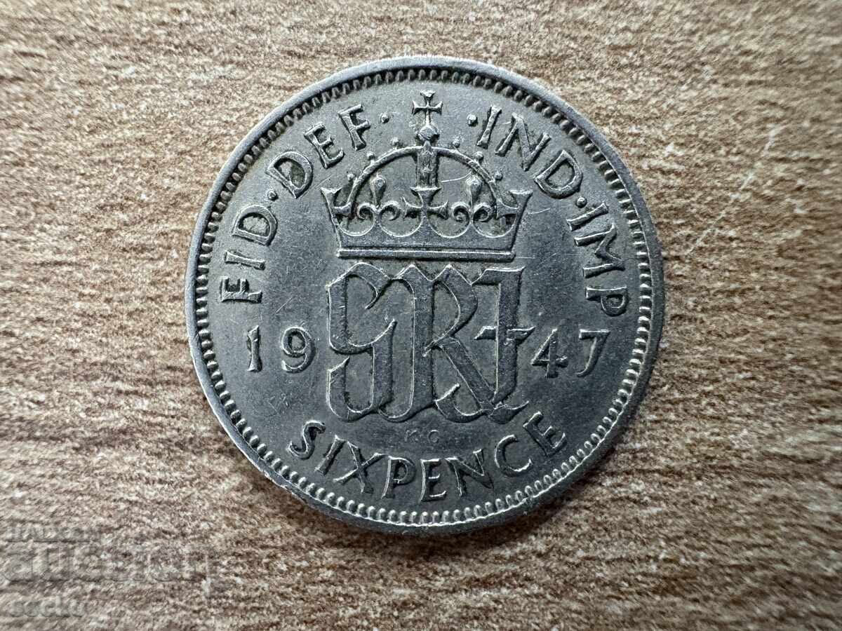 Великобритания - 6 пенса (1947) Великобритания - 6 пенса (1947)