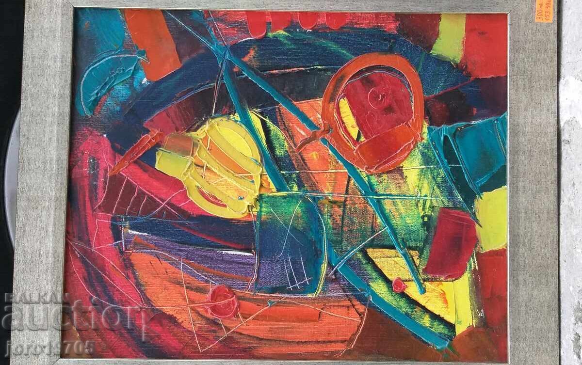 Ελαιογραφία / αφαίρεση / καμβάς / Ευγένιος Χαλάτσεφ - 5