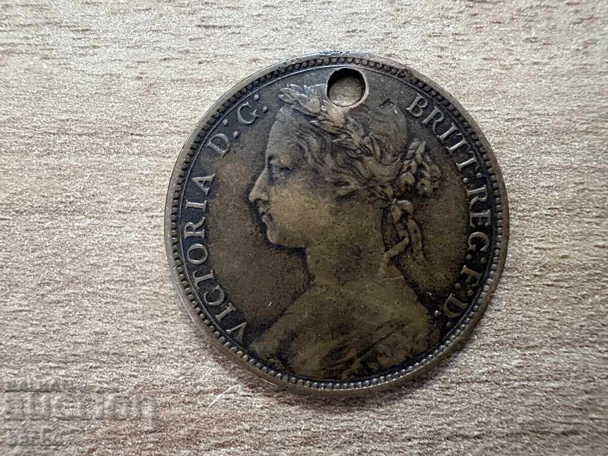 Ηνωμένο Βασίλειο - 1 πένι (1875) - με τρύπα με τιμή 1.20 BGN | € 0.61 Ηνωμένο Βασίλειο - 1 πένι (1875) - με τρύπα με τιμή 1.20 BGN | € 0.61