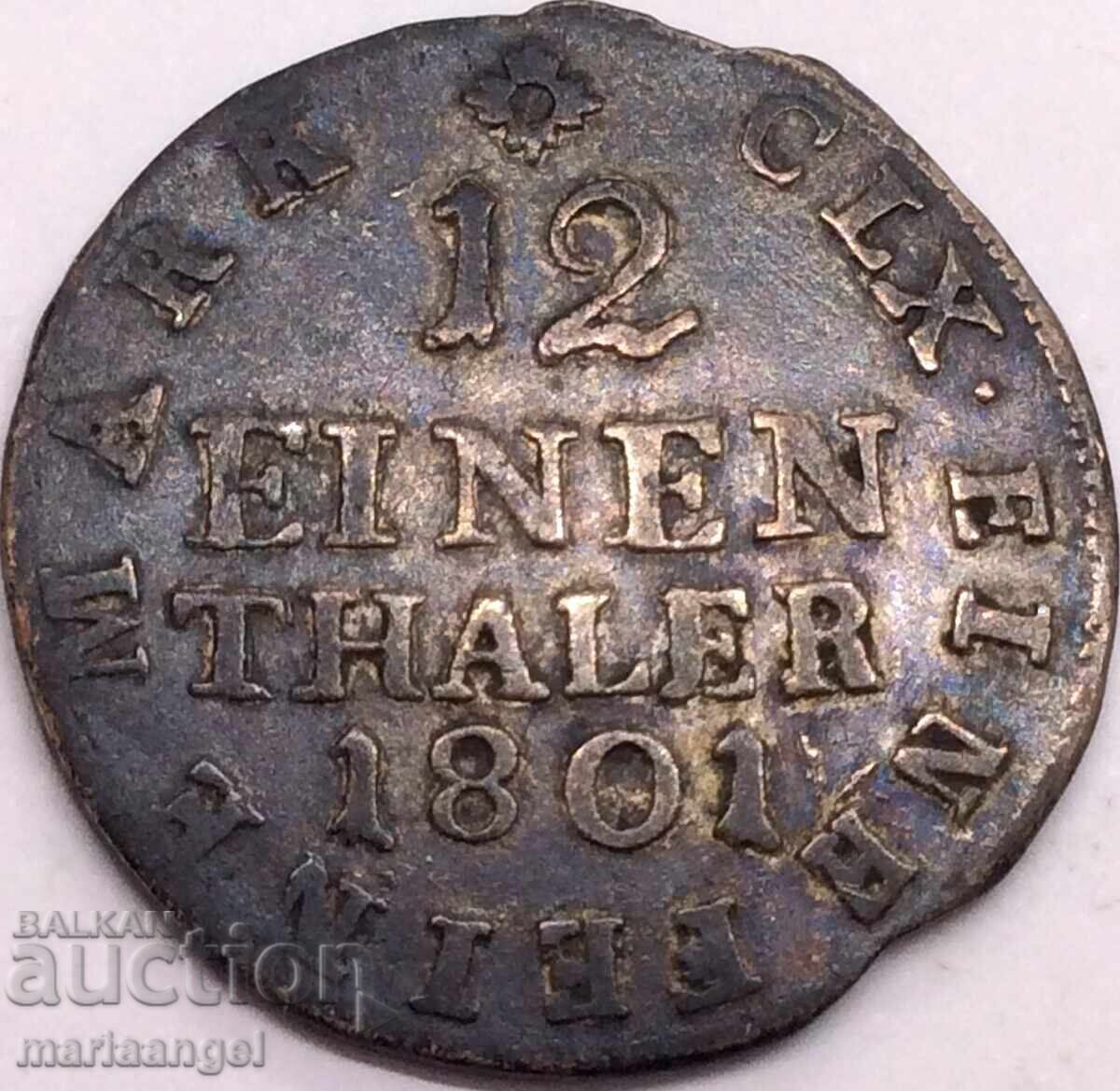 Saxony 1/12 thaler 1801 Friedrich August silver - quite rare - 7