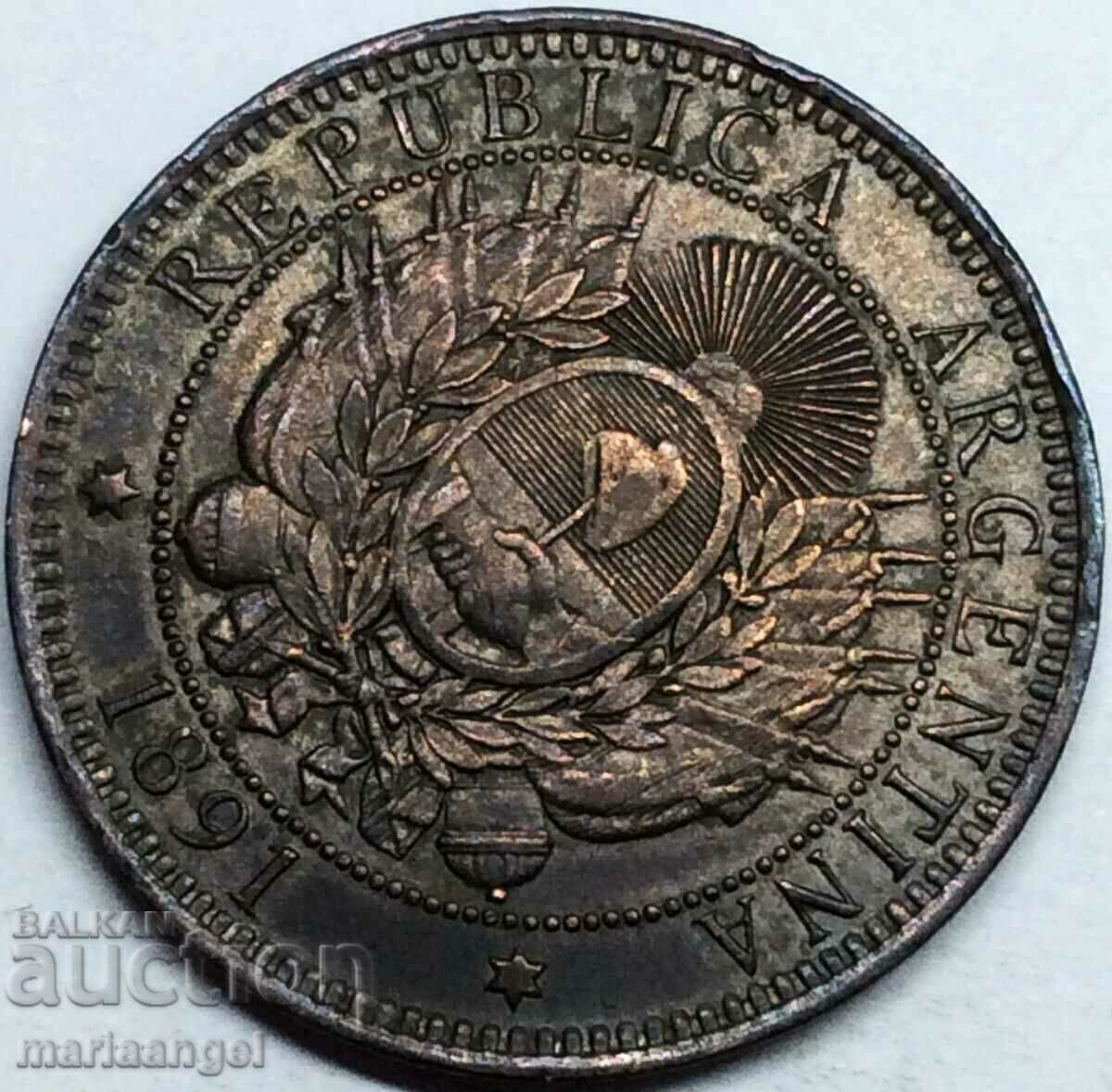 Доставка на Аржентина 2 центавос 1891 30мм медна - отлична! Доставка на Аржентина 2 центавос 1891 30мм медна - отлична!